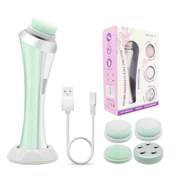 0032 Facial Cleansing Brush, 3-in-1 Skin Care face Brush, Silicone Facial Scrubber Manual