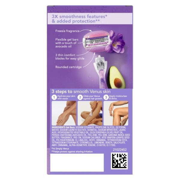 Gillette Venus Hair Removal Razor for Women with Avocado Oils & Body Butter - Image 7