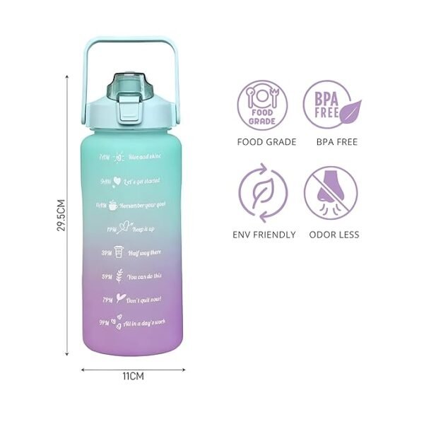 0025 Motivational Silicone Water Bottle 3 in 1 Set – Pack of 3 in Multiple Shades and Sizes for Fitness - Image 6