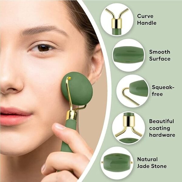 0033 HUDACRUSH Facial Massager Jade Roller & Gua Sha Tool - Image 3