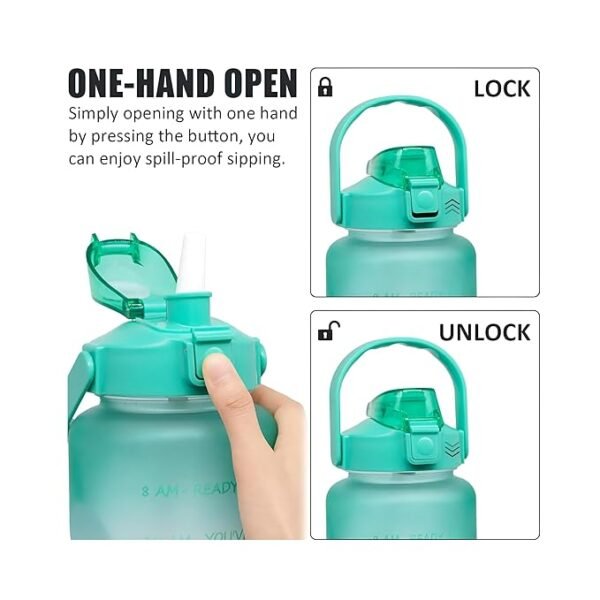 0025 Motivational Silicone Water Bottle 3 in 1 Set – Pack of 3 in Multiple Shades and Sizes for Fitness - Image 4