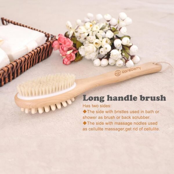 Body Brush - Eco-Friendly Exfoliating Body Scrubber with Long Handle - Image 5