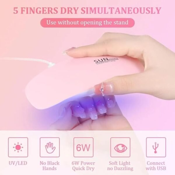 Sun mini UV Lamp 6W USB Nail Dryer For Curing all UV and LED Nail Gel Polish - Image 3
